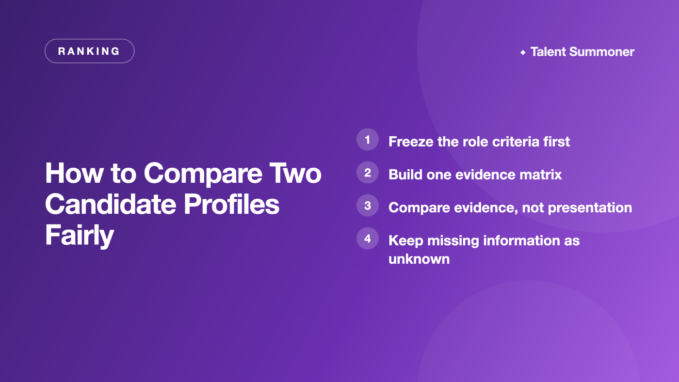 How to Compare Two Candidate Profiles Fairly How to Compare Two Candidate Profiles Fairly