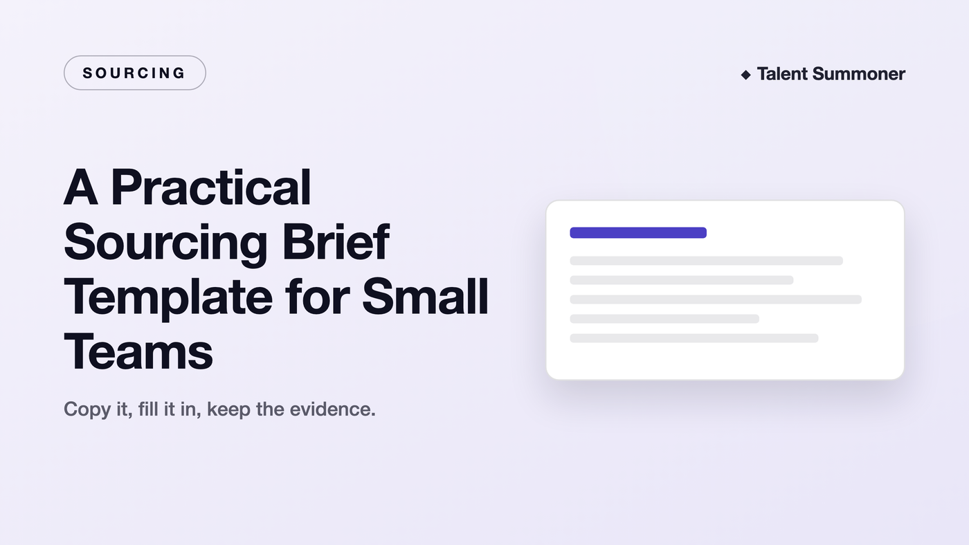 A Practical Sourcing Brief Template for Small Teams A Practical Sourcing Brief Template for Small Teams