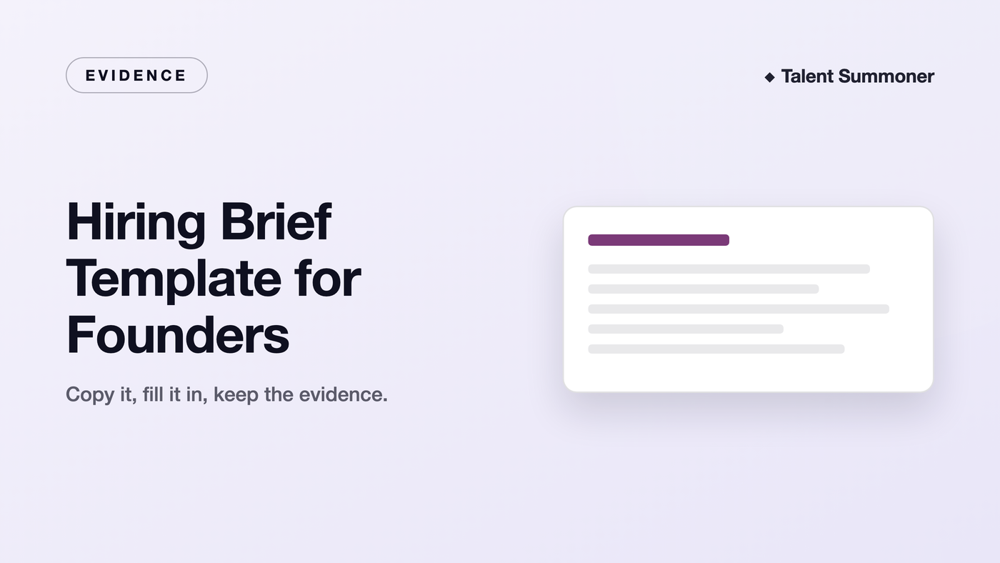 Hiring Brief Template for Founders Hiring Brief Template for Founders