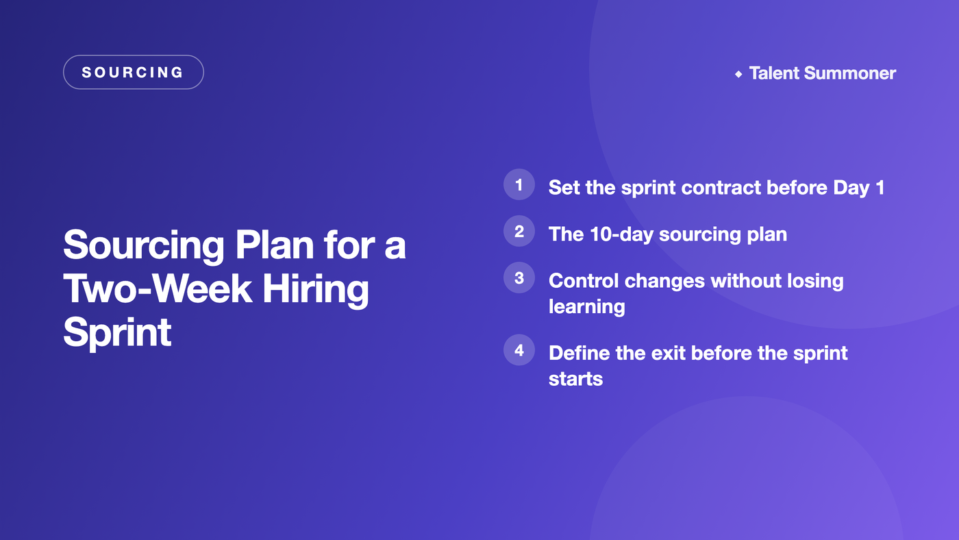 Sourcing Plan for a Two-Week Hiring Sprint Sourcing Plan for a Two-Week Hiring Sprint
