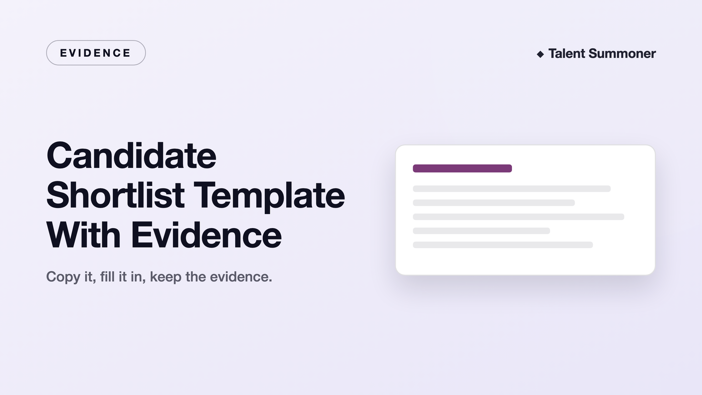 Candidate Shortlist Template With Evidence Candidate Shortlist Template With Evidence