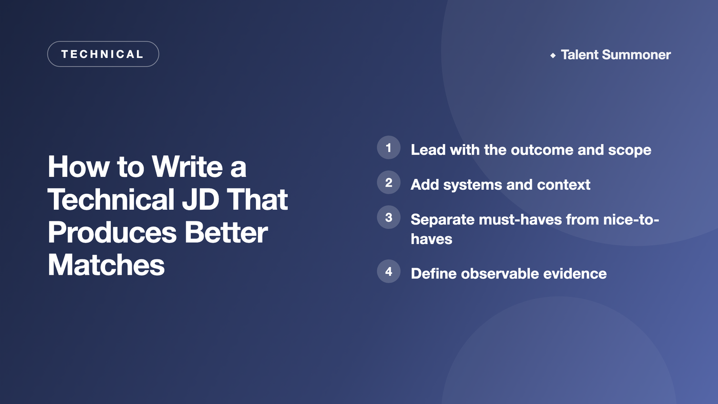 How to Write a Technical JD That Produces Better Matches How to Write a Technical JD That Produces Better Matches